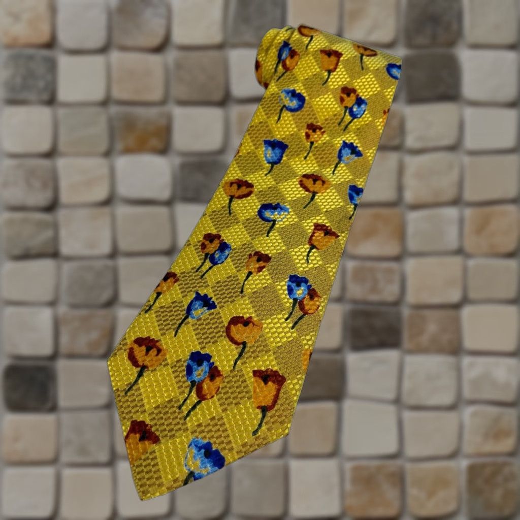 Ermenegildo Zegna VINTAGE Mens Ermenegildo Zegna Luxury Silk Tie Floral Tulips Made in Italy Size ONE SIZE - 1 Thumbnail