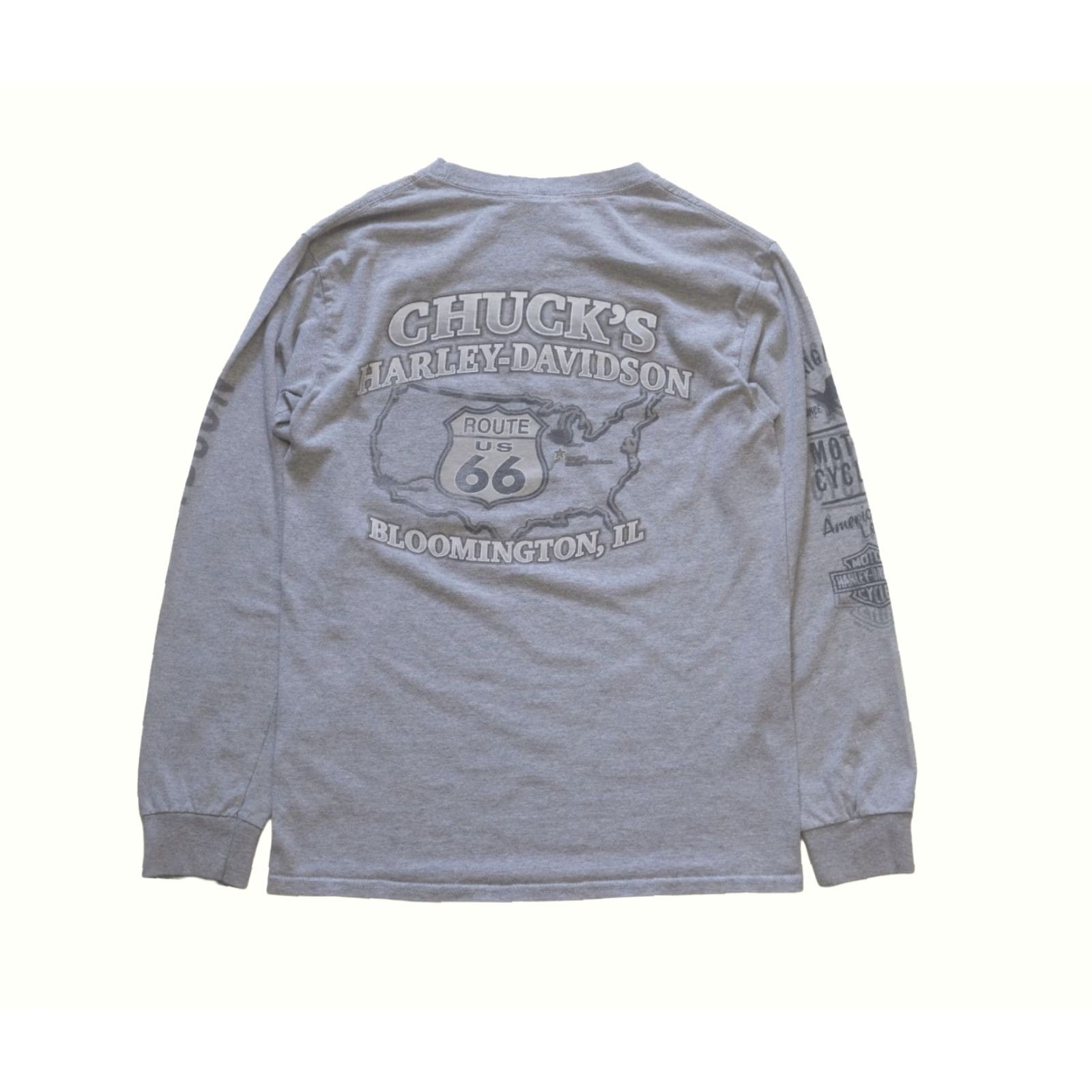 Harley Davidson Harley-Davidson H-D Motorcycle Y2K Eagle Long Sleeve Gray T Shirt Mens SZ S Size US S / EU 44-46 / 1 - 3 Thumbnail