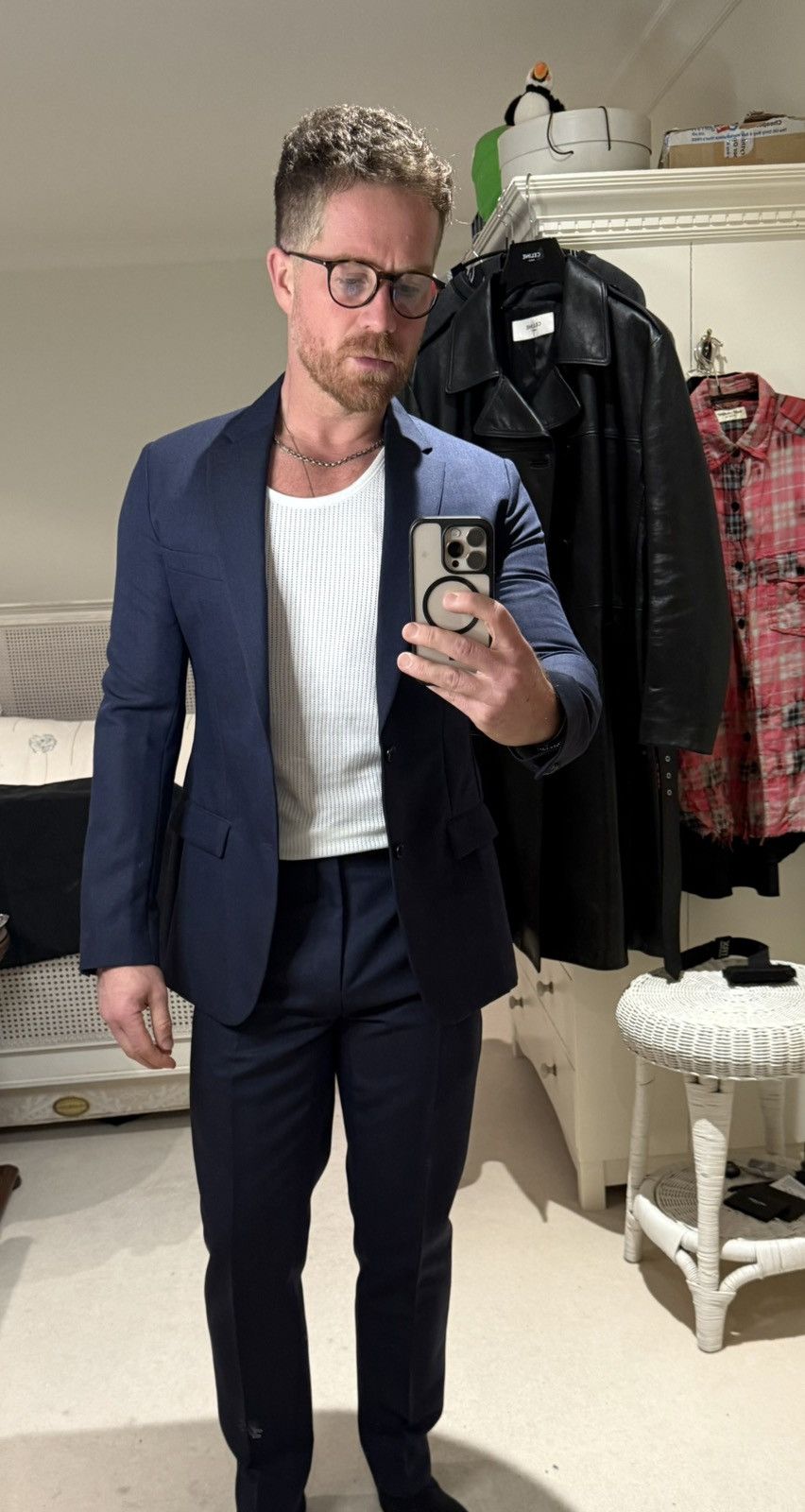 Dior Grail Dior KVA blue notch lapel unstructured blue suit 48 Size 38R - 1 Thumbnail