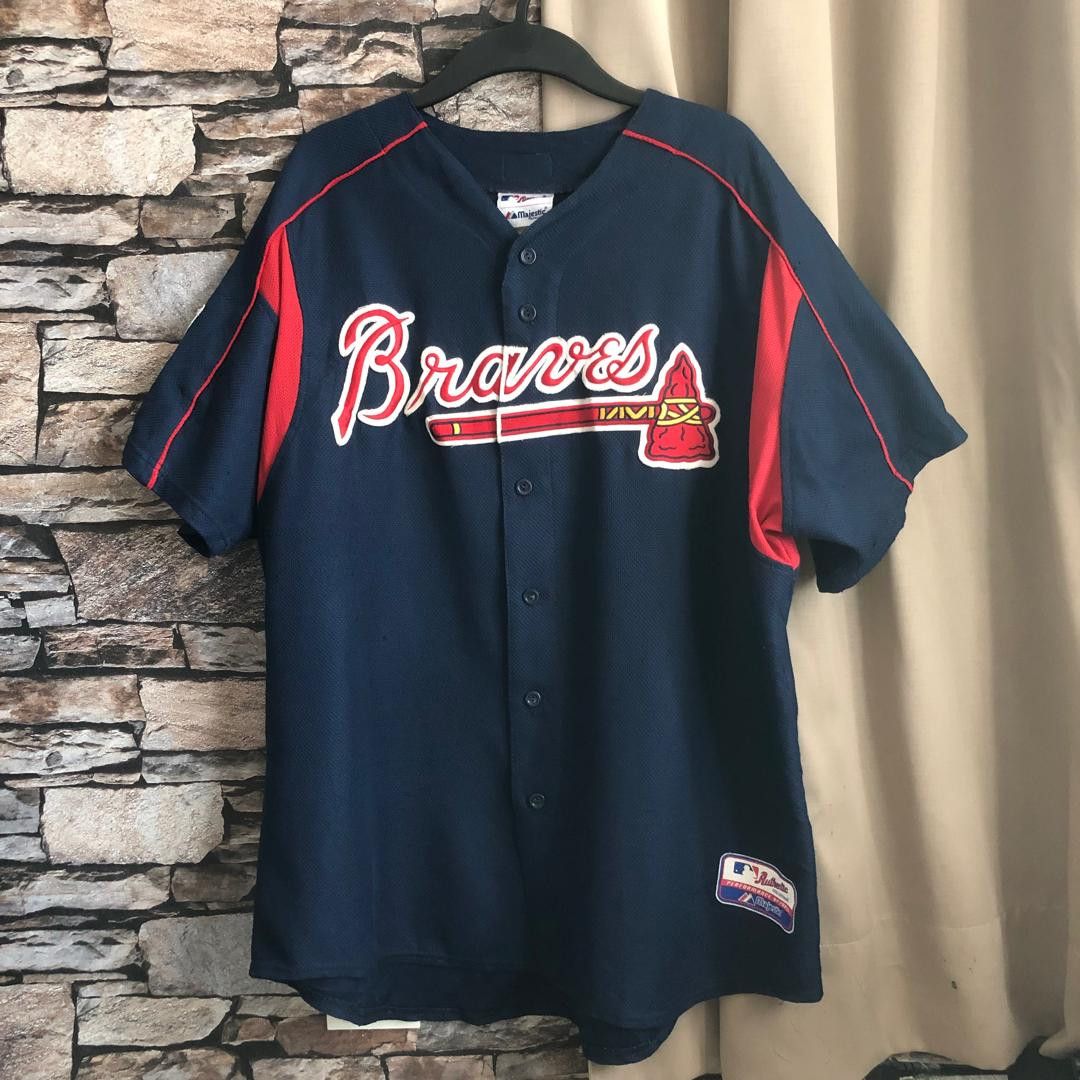 Majestic Atlanta Braves Majestic MLB Baseball Jersey Y2K Oversized Size US L / EU 52-54 / 3 - 1 Thumbnail