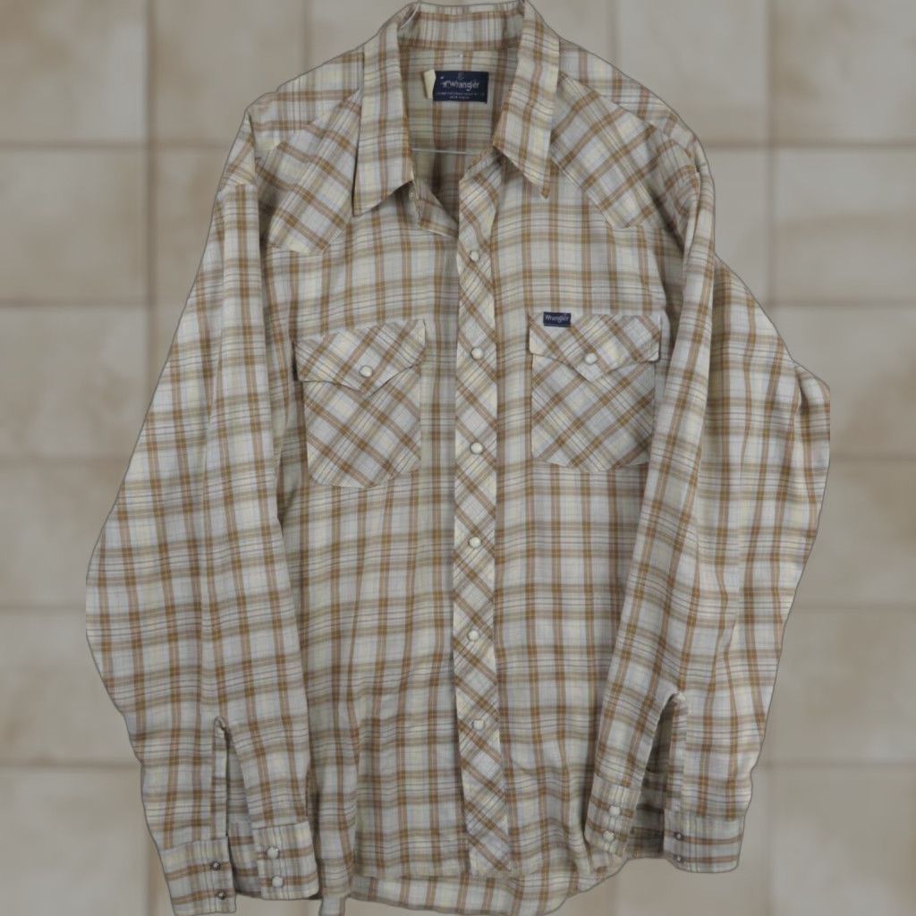 Wrangler VTG Wrangler Union Made in USA western ranch pearl snap shirt Rockabilly XL Long Sleeve Multicolor Plaid Mens Snap Shirt LS XL Mens Western 80s 90s Size US XL / EU 56 / 4 - 1 Thumbnail
