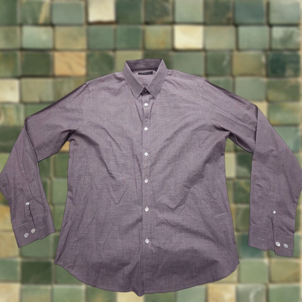 Theory Theory Dress Shirt Mens Medium Red Plaid 100% Cotton Long Sleeve Button-Cuff Classic 90s Preppy Men Size US M / EU 48-50 / 2 - 1 Thumbnail