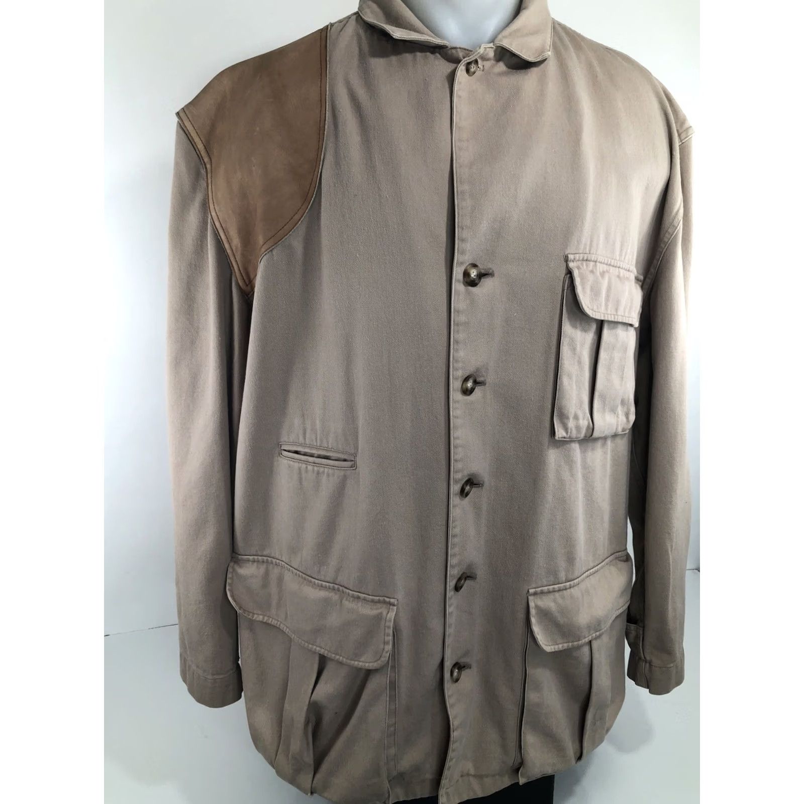 Banana Republic BANANA REPUBLIC Jacket Vintage Leather Ranch Hunting XL 2XL Men Light Brown Padded Field Chore Barn Shirt? Size US XL / EU 56 / 4 - 4 Thumbnail