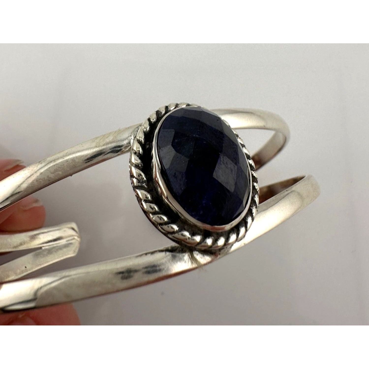 Other 12 Carat Cabochon Sapphire Cuff / Bangle Bracelet Size ONE SIZE - 3 Thumbnail