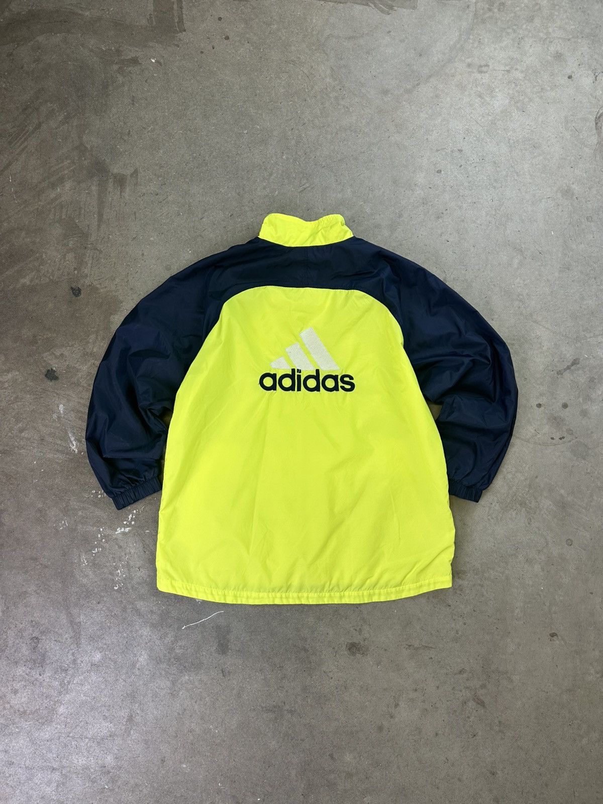 Adidas × Vintage Vintage Adidas Neon Zip Up Windbreaker Large 90s Size US L / EU 52-54 / 3 - 1 Thumbnail