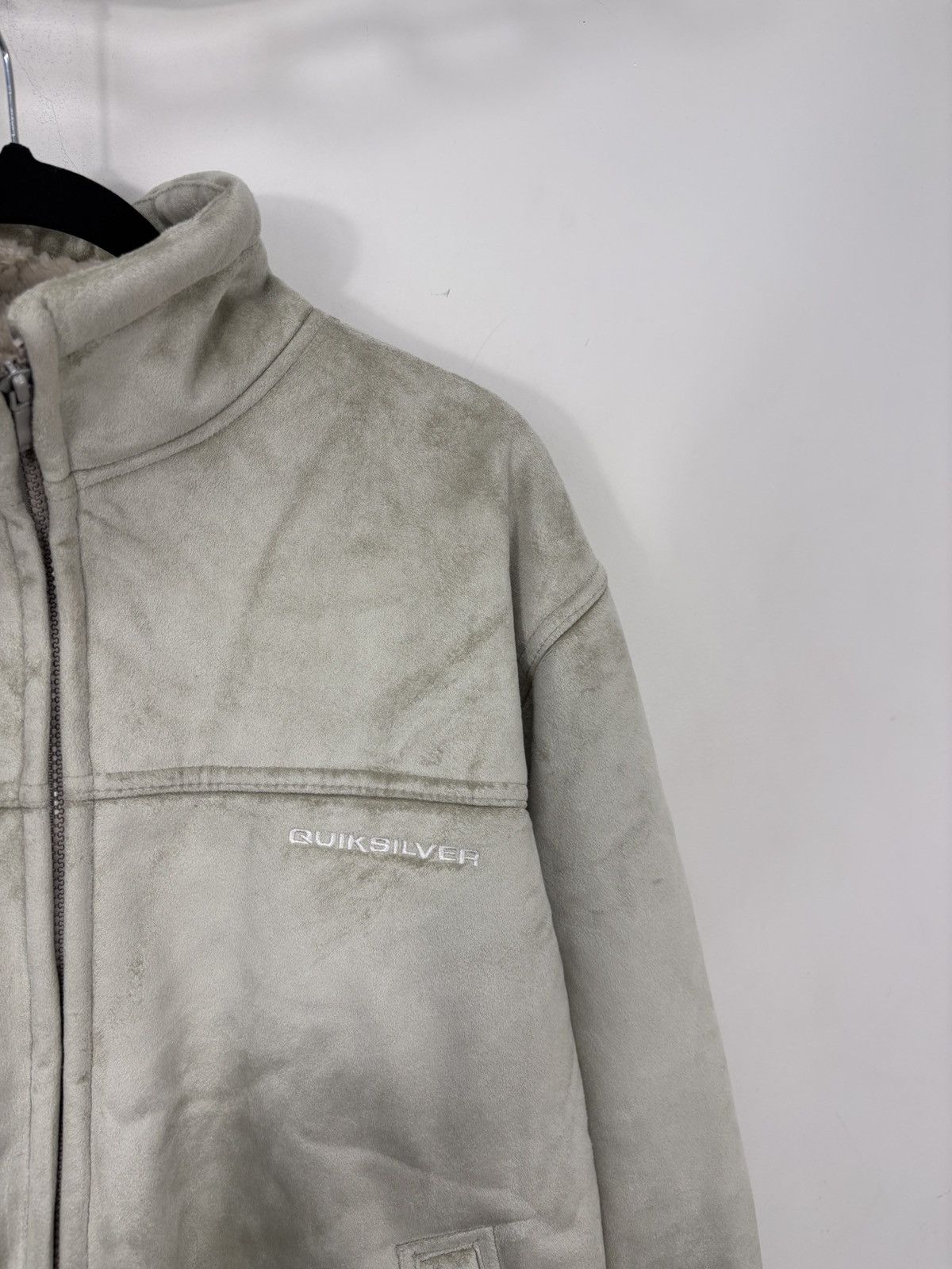 Quiksilver Vintage Quiksilver Men’s Pale Green Sheepskin Jacket Coat Size US L / EU 52-54 / 3 - 5 Thumbnail