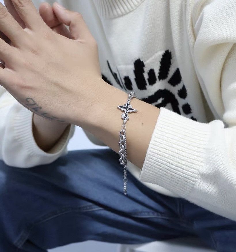 Jewelry Retro gothic punk y2k layered melted cross bracelet Size ONE SIZE - 2 Thumbnail