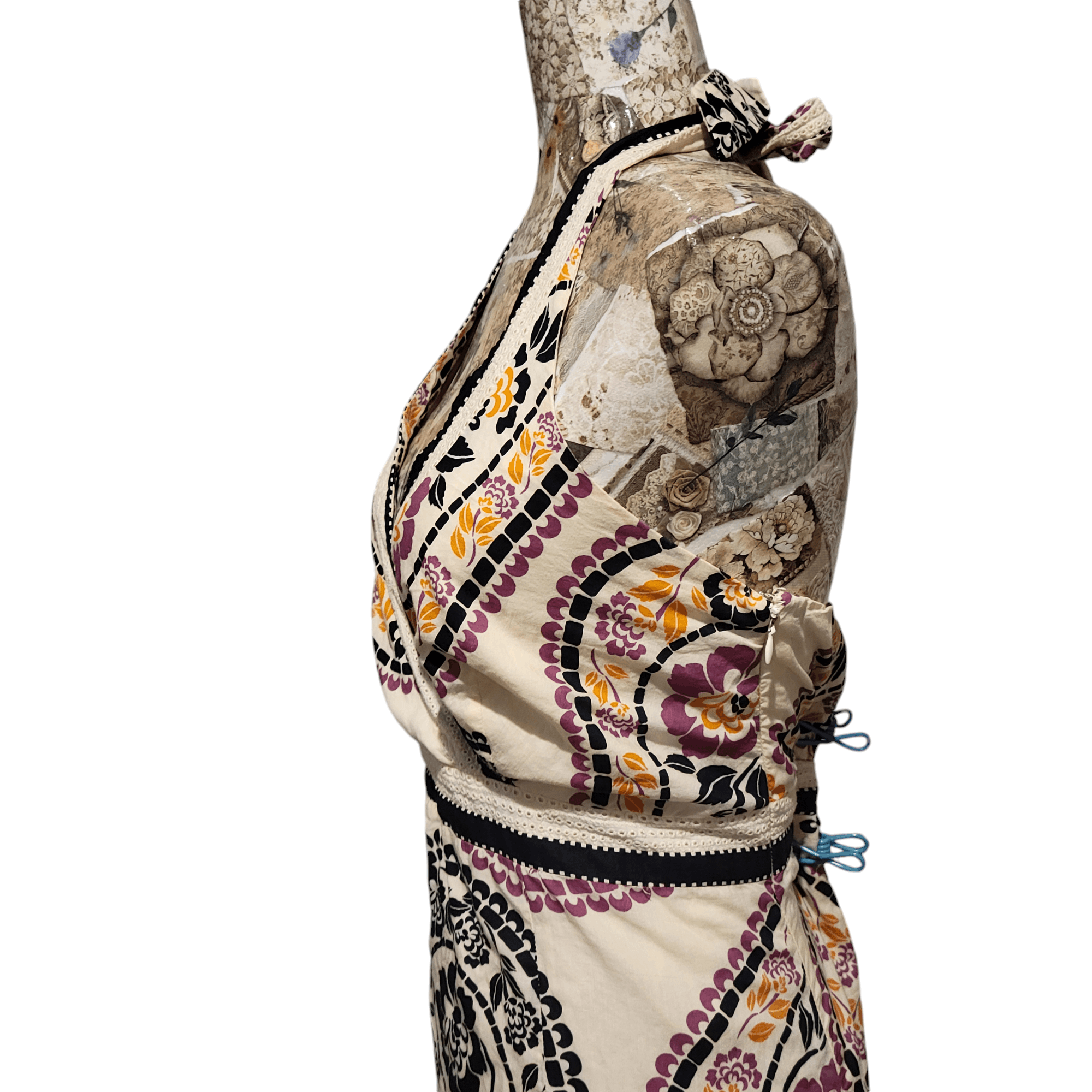 NBDN Nobrandedon Style & Co. Paisley Halter Empire Waist Tan Ombre Dress Size L / US 10 / IT 46 - 6 Thumbnail