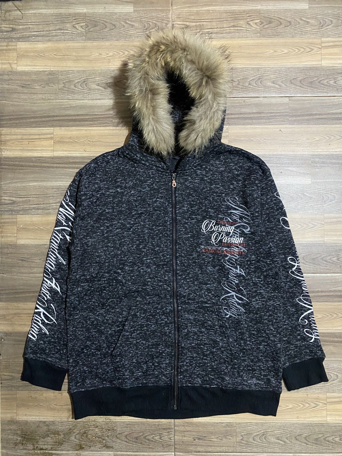Beauty Beast × Japanese Brand BURNING PASSION FUR HOODIES Size US XXL / EU 58 / 5 - 1 Thumbnail
