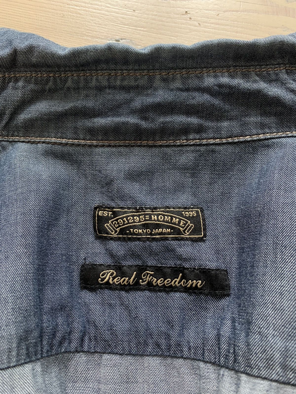 Designer × Japanese Brand 291295 Homme button up light blue denim western shirt Size US M / EU 48-50 / 2 - 3 Thumbnail