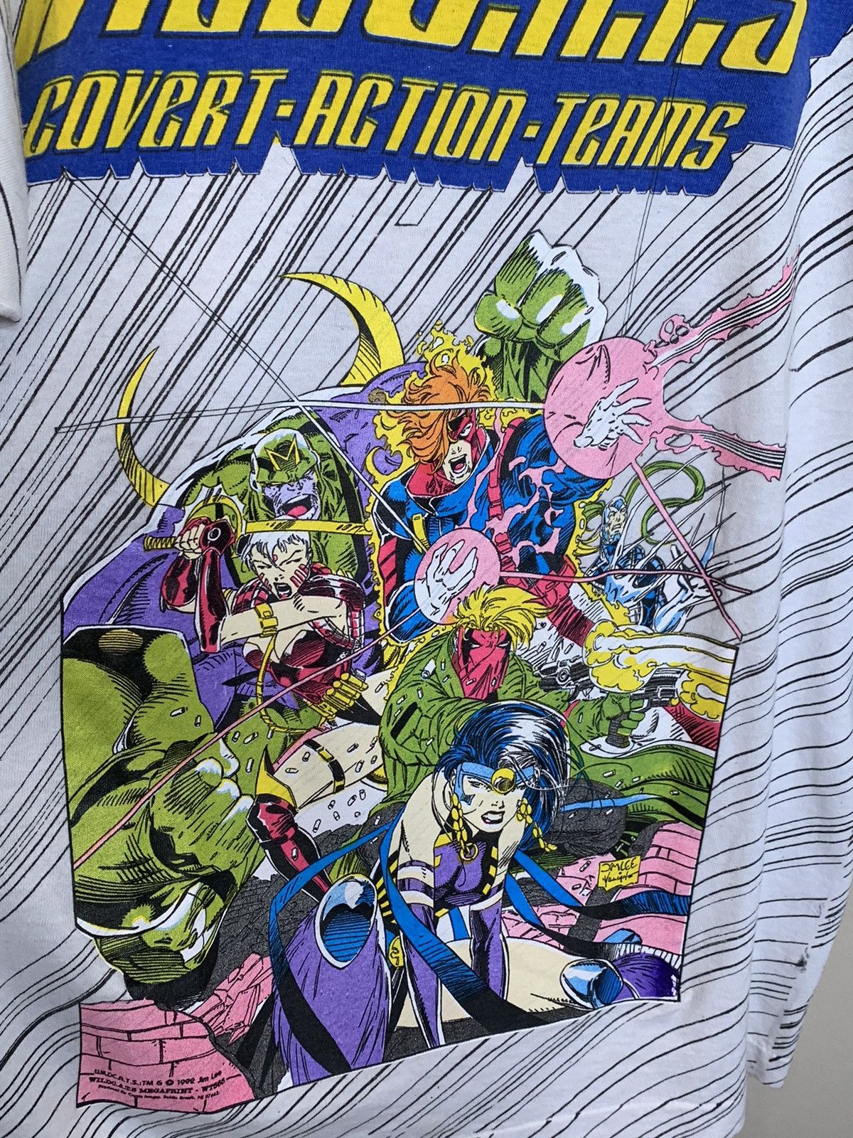 DC Comics RARE* Vintage 1992 WildCats Comic Images Single Stitch Shirt Size US L / EU 52-54 / 3 - 3 Thumbnail