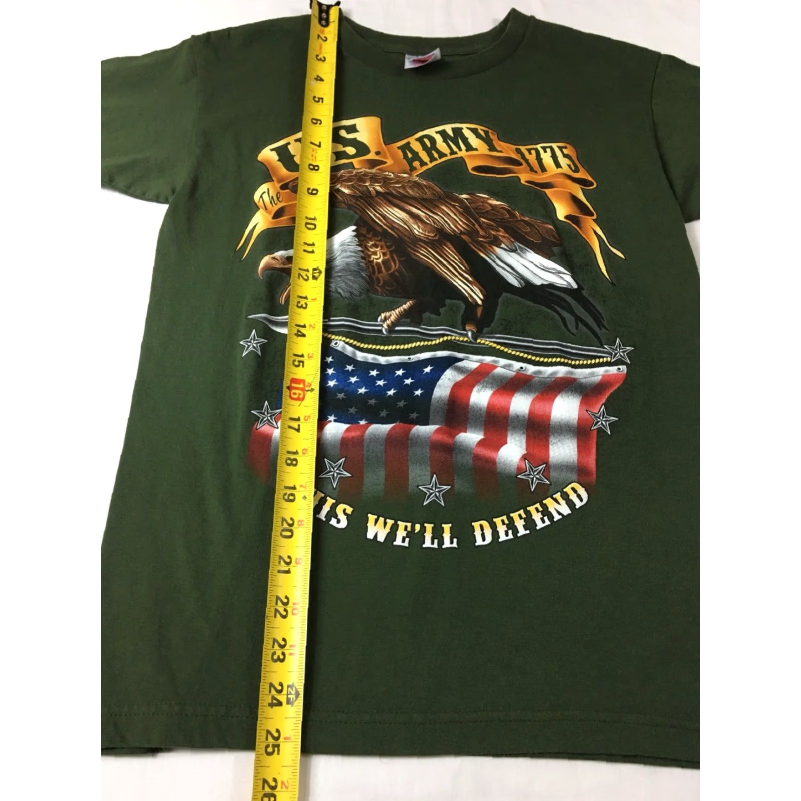 Vintage US Army America Flag Mens T Shirt Sz S NWOT Patriotic Tee -United States Shirts Green Bayside Graphic Tee Mens 90s? Size US S / EU 44-46 / 1 - 5 Thumbnail