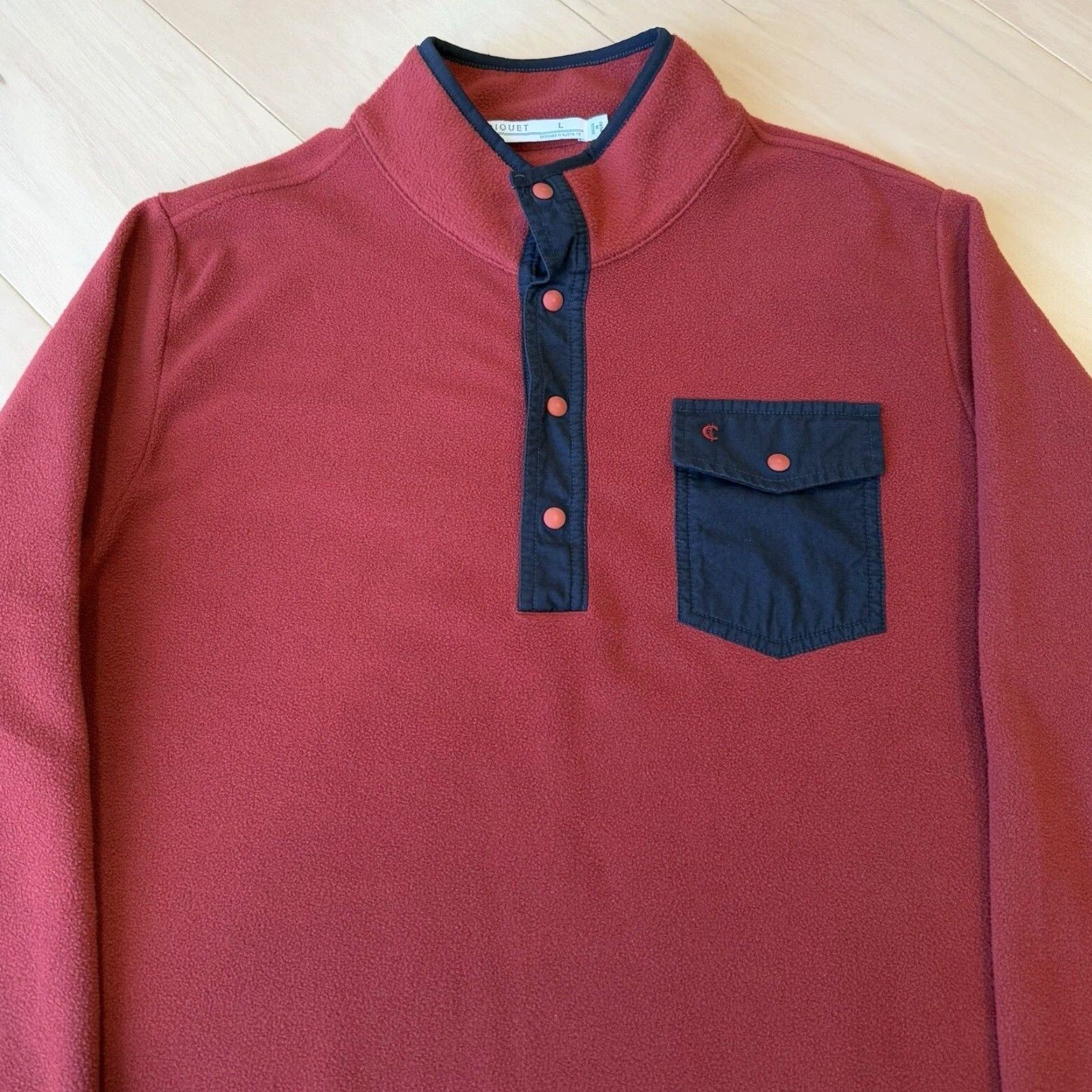 Vintage VINTAGE Criquet Snap Pullover Jacket L Men Red Polyester Fleece Logo 90s Southwestern Outdoor Casual Snap Closure Size US L / EU 52-54 / 3 - 3 Thumbnail