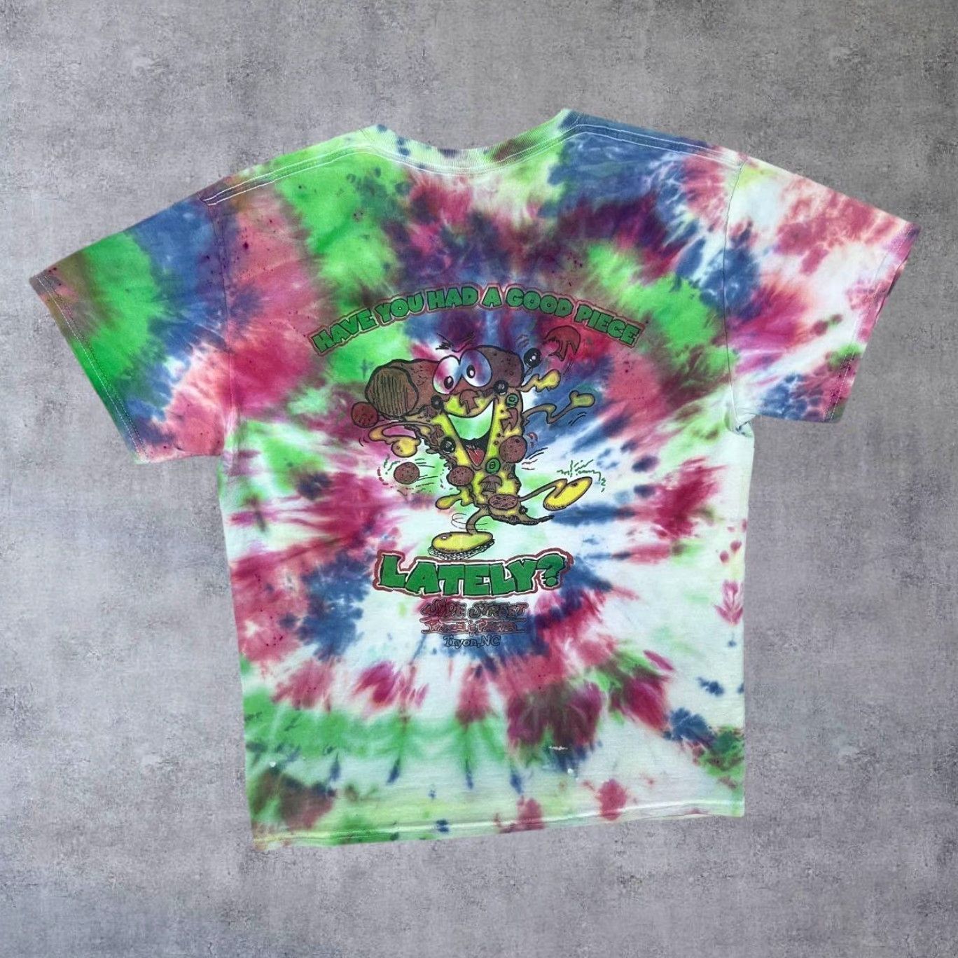 Gildan Side Street Pizza & Pasta Souvenir Graphic Tie Dye T-Shirt Medium Mens Short Sleeve Crew Neck Color Multicoloured Graphic Print Chest Back 3092 Size US M / EU 48-50 / 2 - 2 Thumbnail