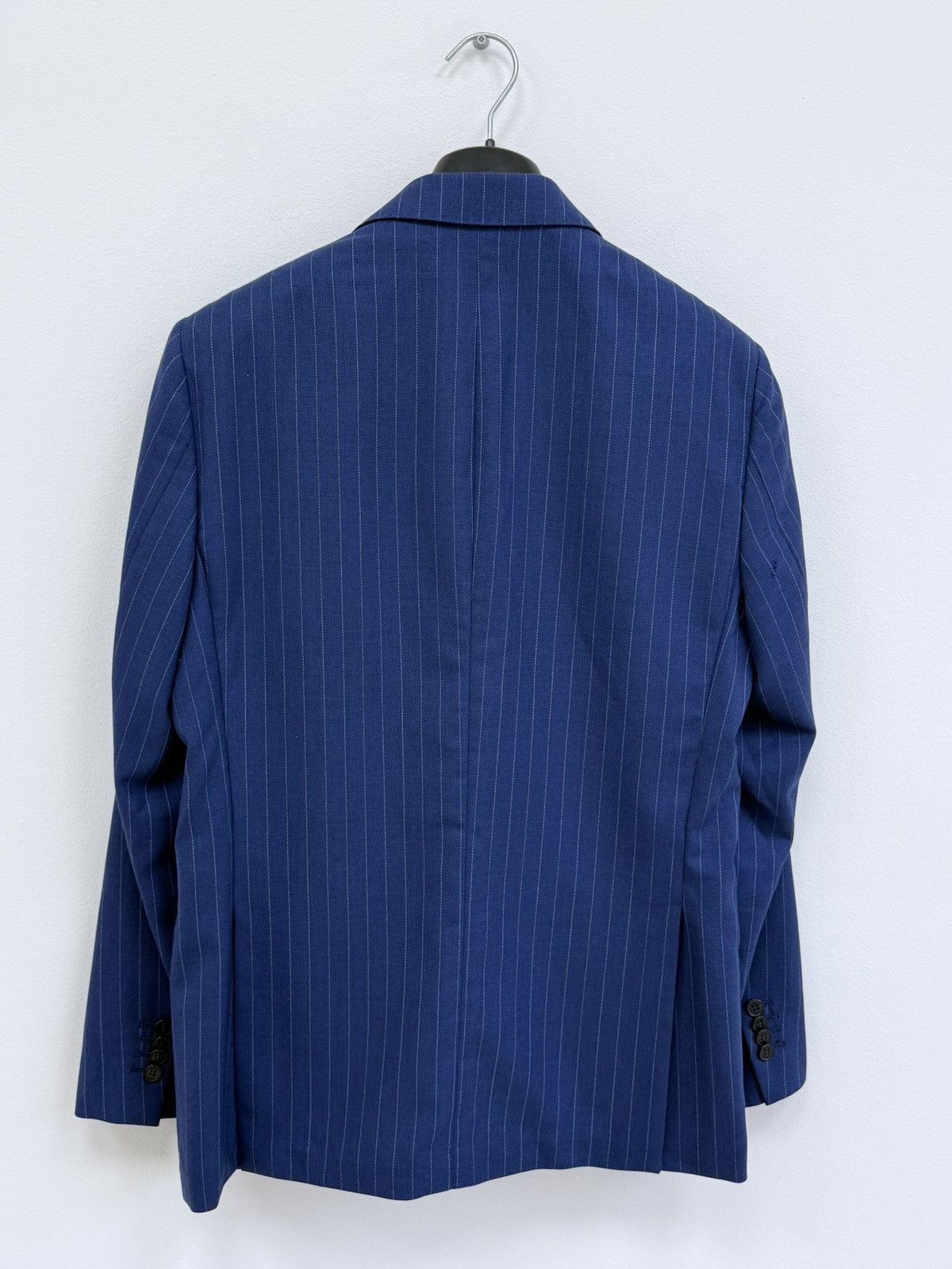 Boggi Boggi Milano Navy Blue Striped Wool Blazer Jacket Size 52 Size 42R - 4 Thumbnail