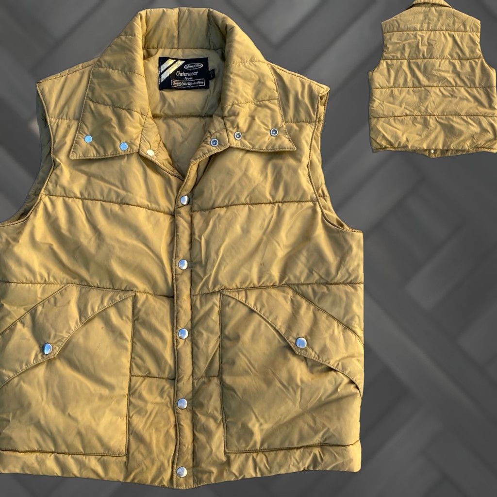 Sears VINTAGE Sears Best Puffer Vest Outdoor Quilted Workwear Beige L Mens 70s Reg Size US L / EU 52-54 / 3 - 1 Thumbnail