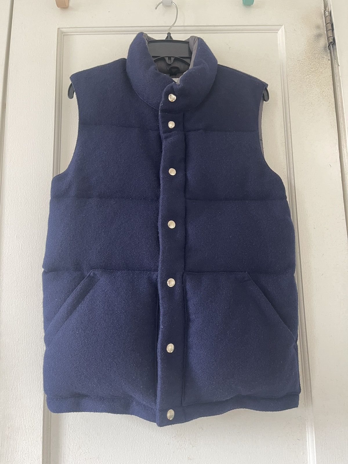 image of Crescent Down Works Navy Italian Wool Vest, Men's (Size Small)