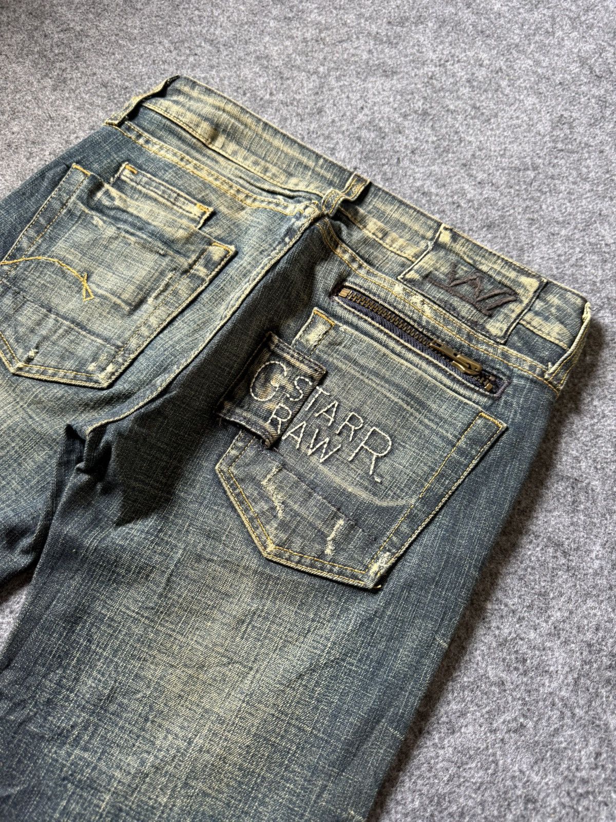 G-Star G Star Raw Para Espana Mud Wash Flare Low Rise Jeans Size US 27 - 15 Thumbnail