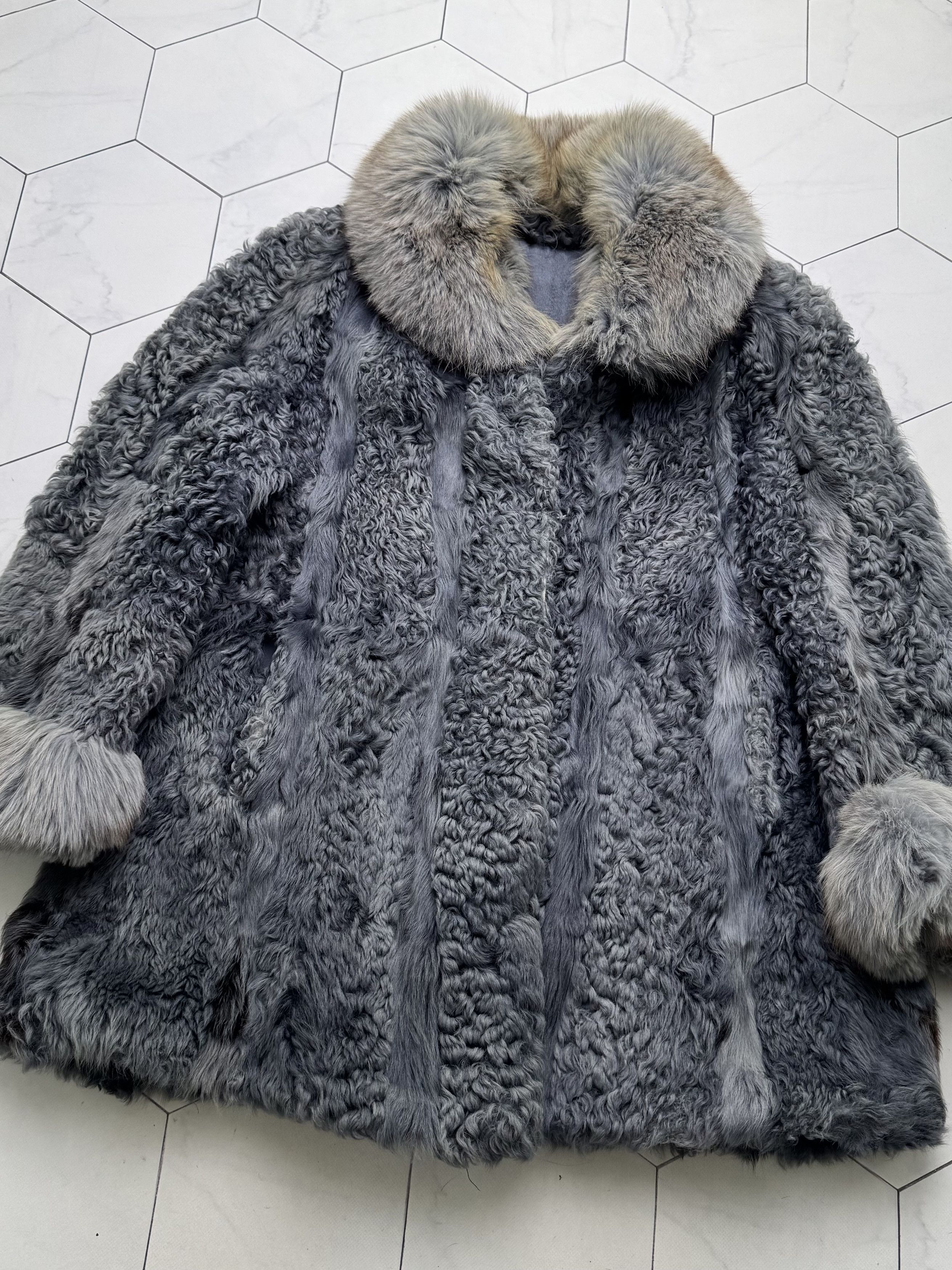 Vintage Vintage Blue Gray Real Fur Luxury Winter Statement Coat Size M / US 6-8 / IT 42-44 - 6 Thumbnail