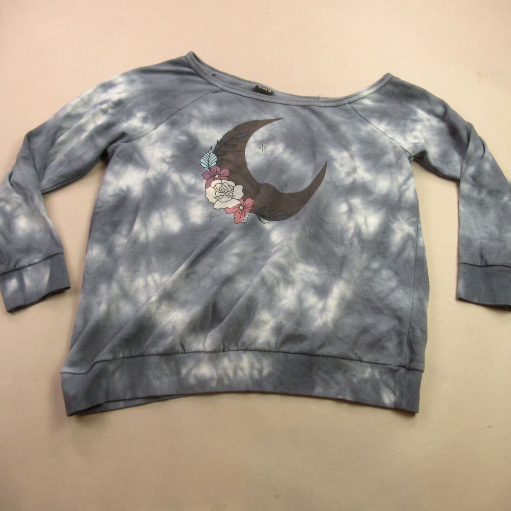 Torrid Torrid Shirt 2 Blue Crew Neck Pullover Long Sleeve Casual Lightweight Womens Size XS / US 0-2 / IT 36-38 - 2 Thumbnail
