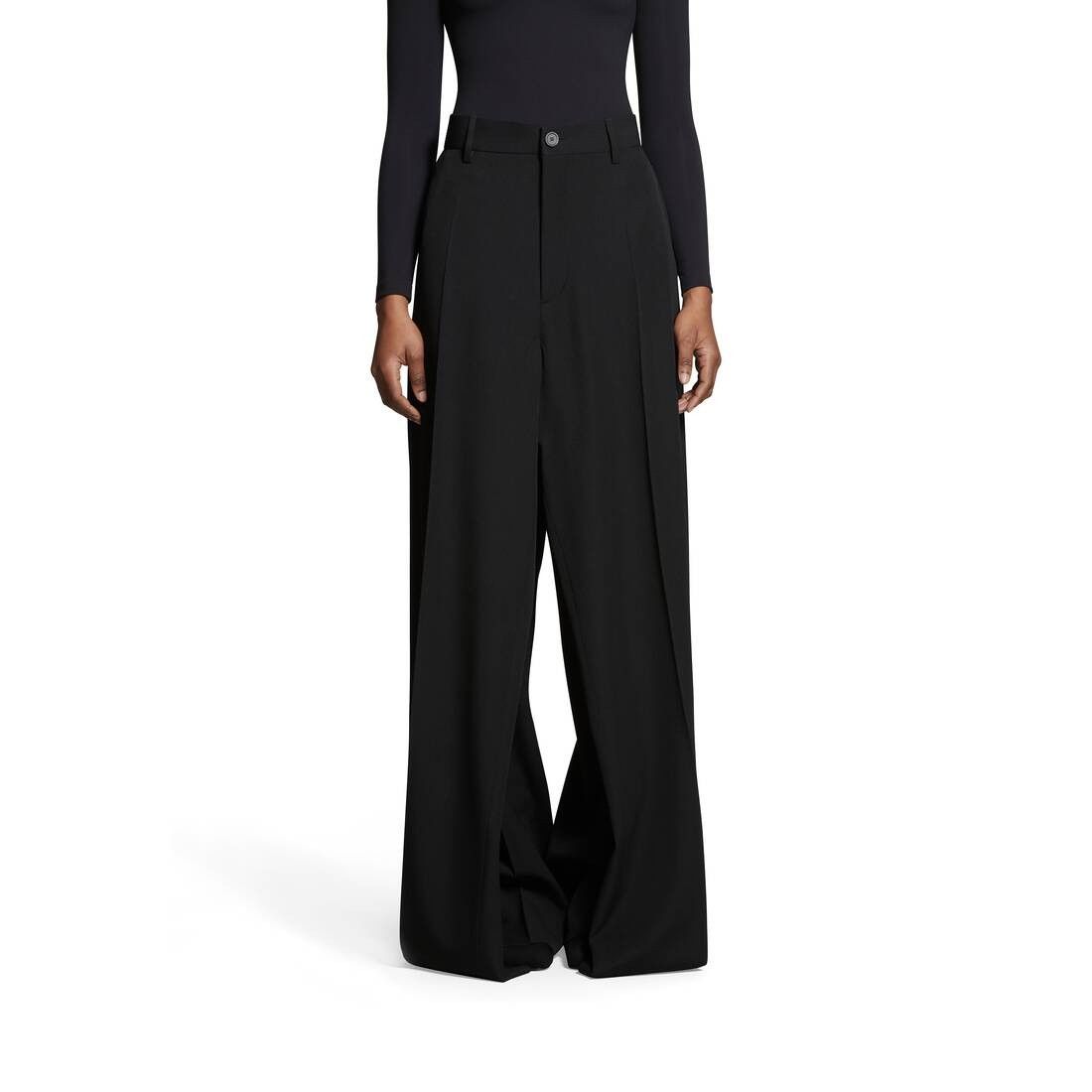 Balenciaga o1s1rm0825 Double Front Pants in Black Size 26" / US 2 / IT 38 - 6 Thumbnail