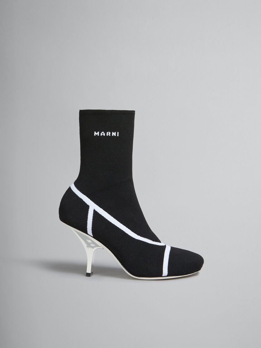 Marni oc11z0525 Stretch Knit Fancy Sock Boot in Black Size US 8 / IT 38 - 2 Thumbnail