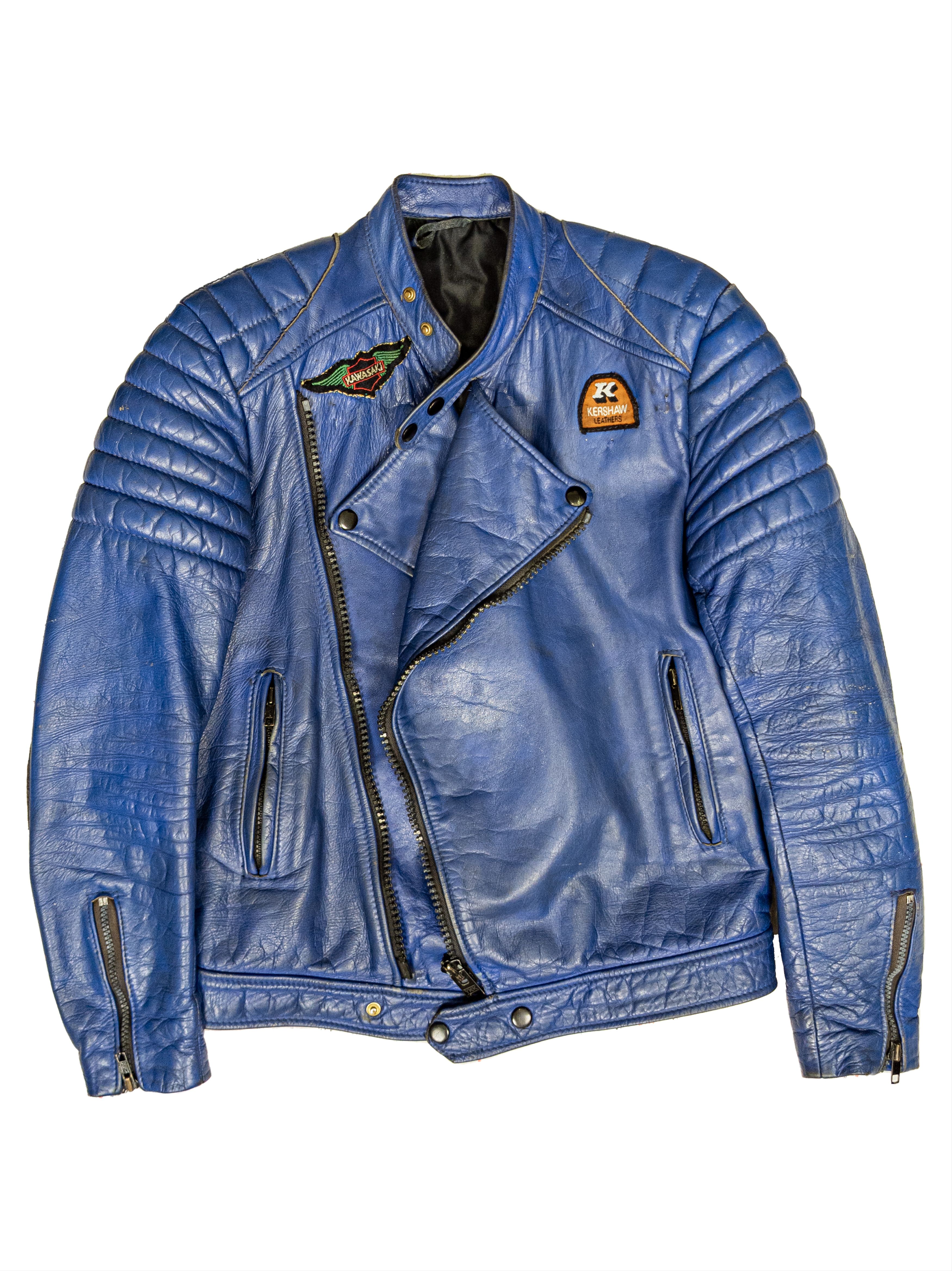 Vintage Vintage 70s Kershaw Blue Leather Motorcycle Biker Jacket Size US XS / EU 42 / 0 - 3 Thumbnail
