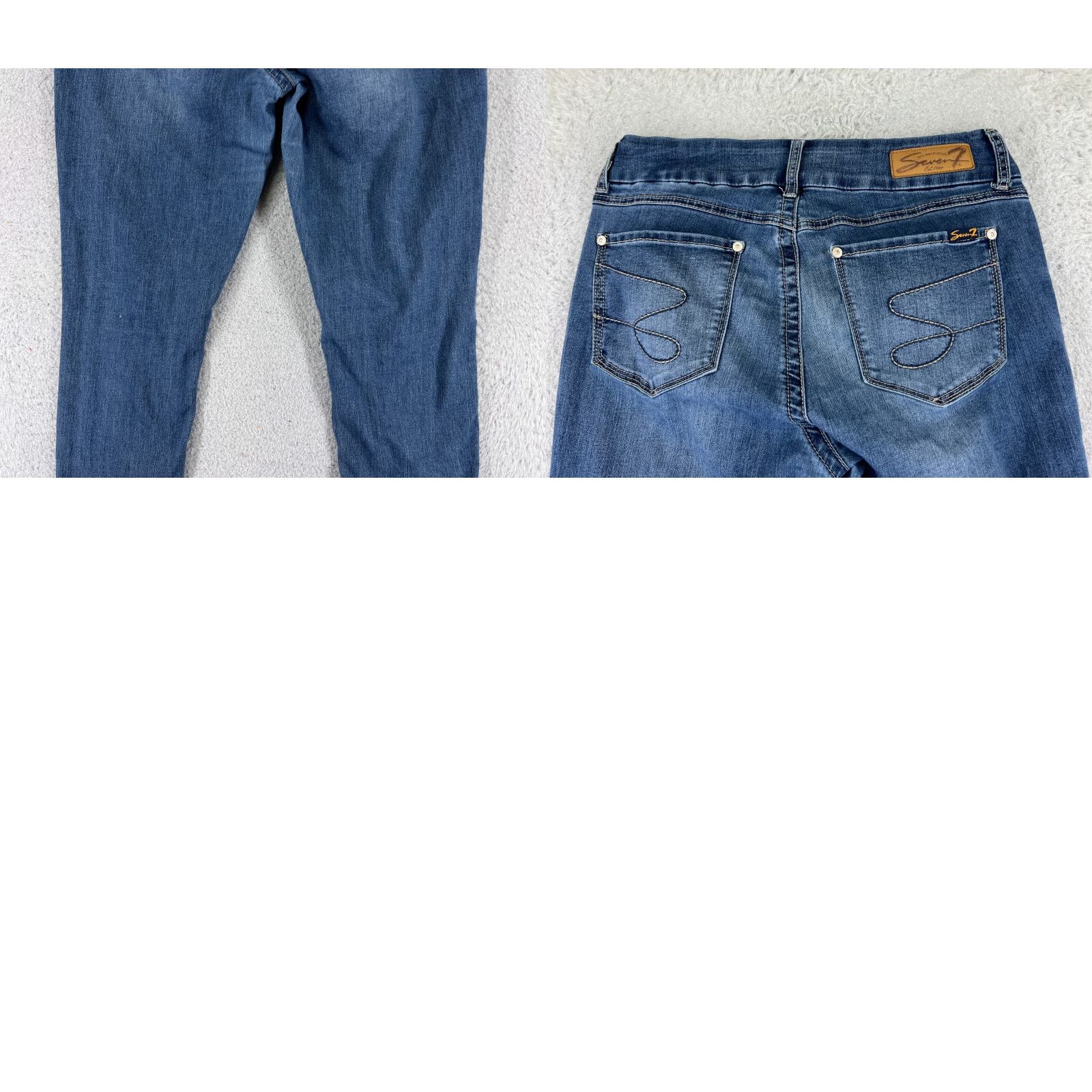 Vintage Seven7 Jeans Women 12 Blue Denim Skinny Taper Cotton Blend 29x29 Womens Size 34" / US 12 / IT 48 - 10 Thumbnail