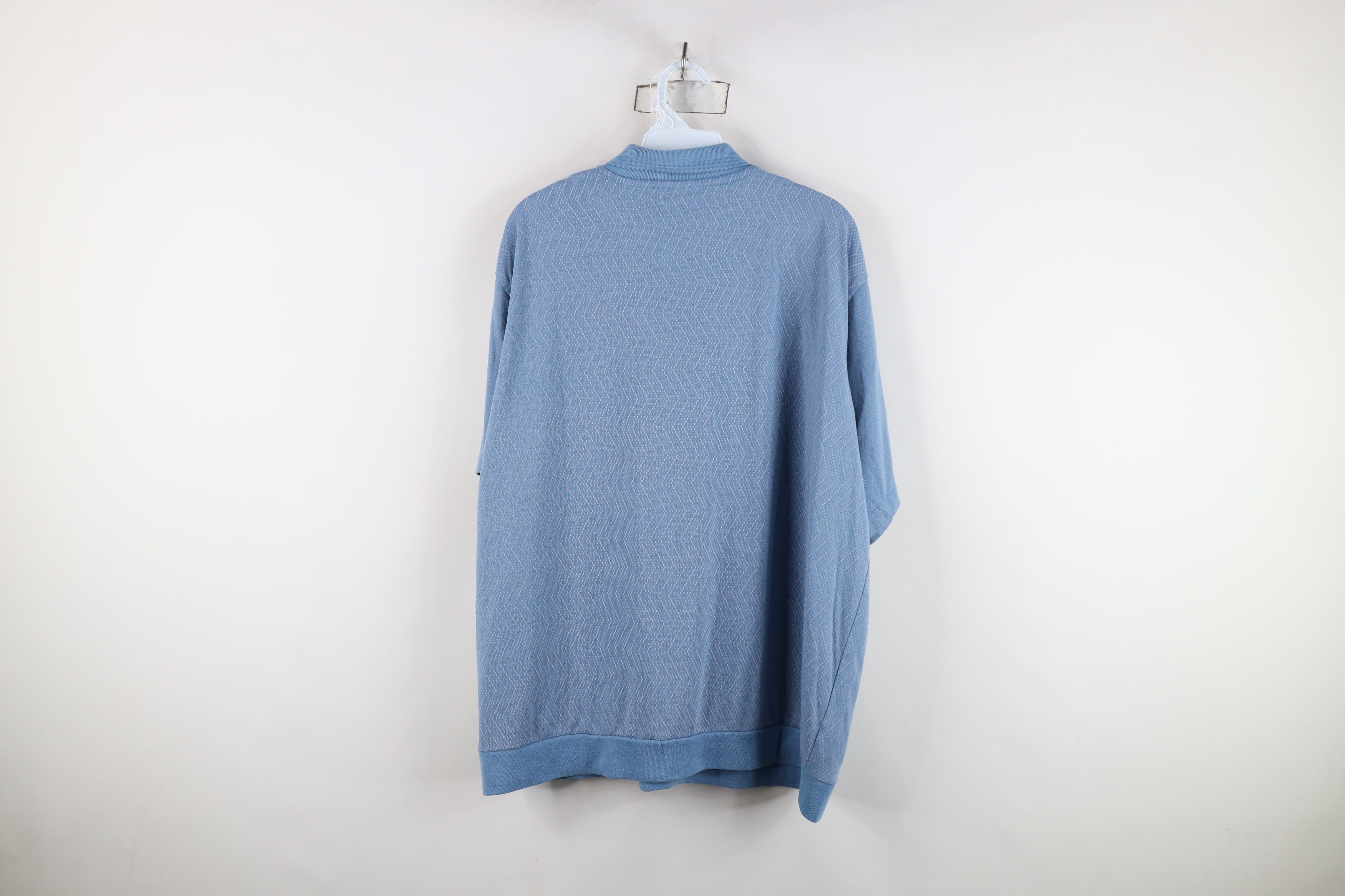 Vintage Vintage 90s Streetwear Zig Zag Wavy Knit Pullover Polo Shirt Size US XXL / EU 58 / 5 - 10 Thumbnail