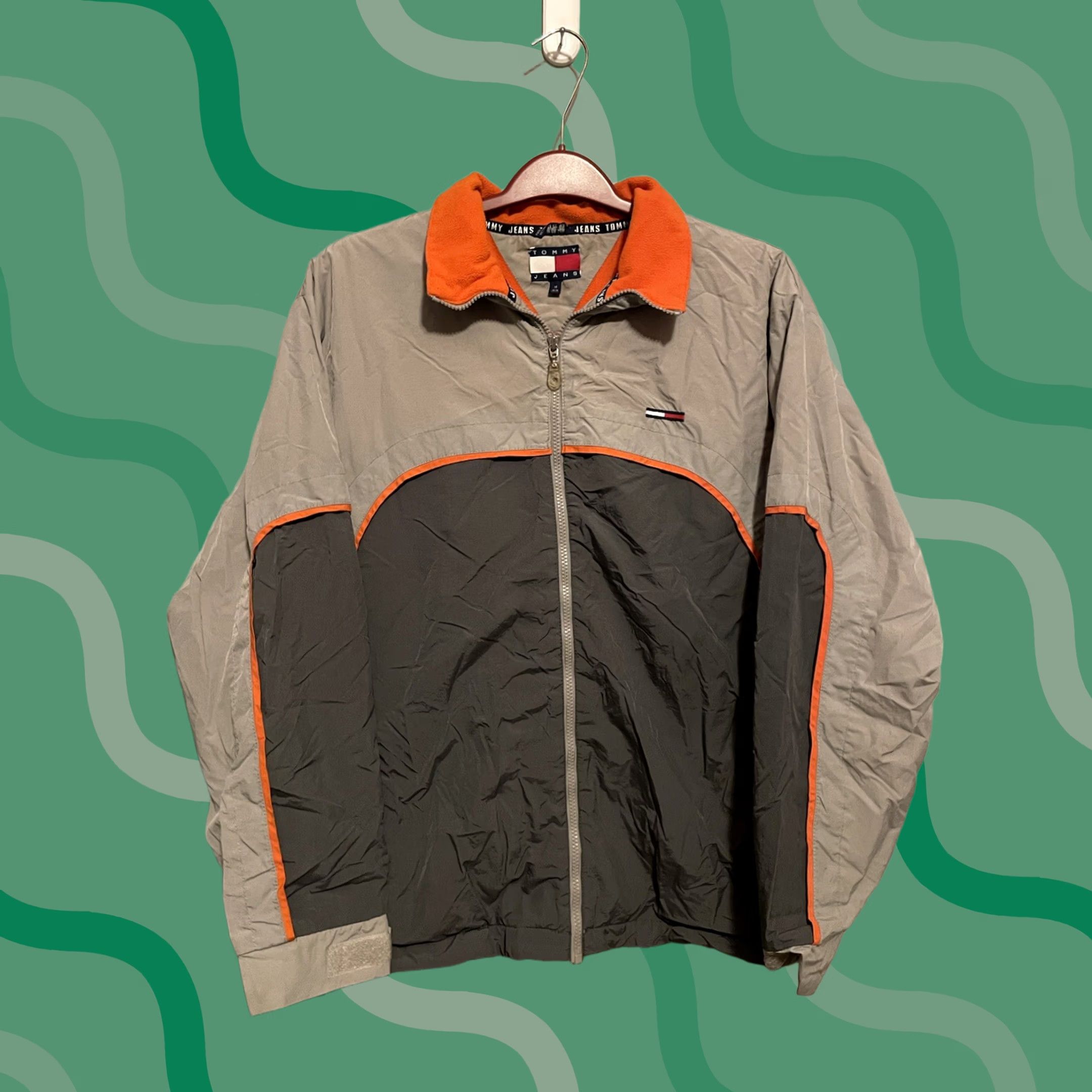 Tommy Hilfiger VINTAGE Tommy Hilfiger Coat/Jacket Men M Gray Fleece Lined Midweight Zip Front Size US 31 - 1 Thumbnail