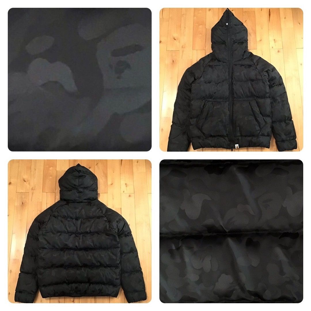 BAPE Solid camo full zip hoodie puffer down jacket APE