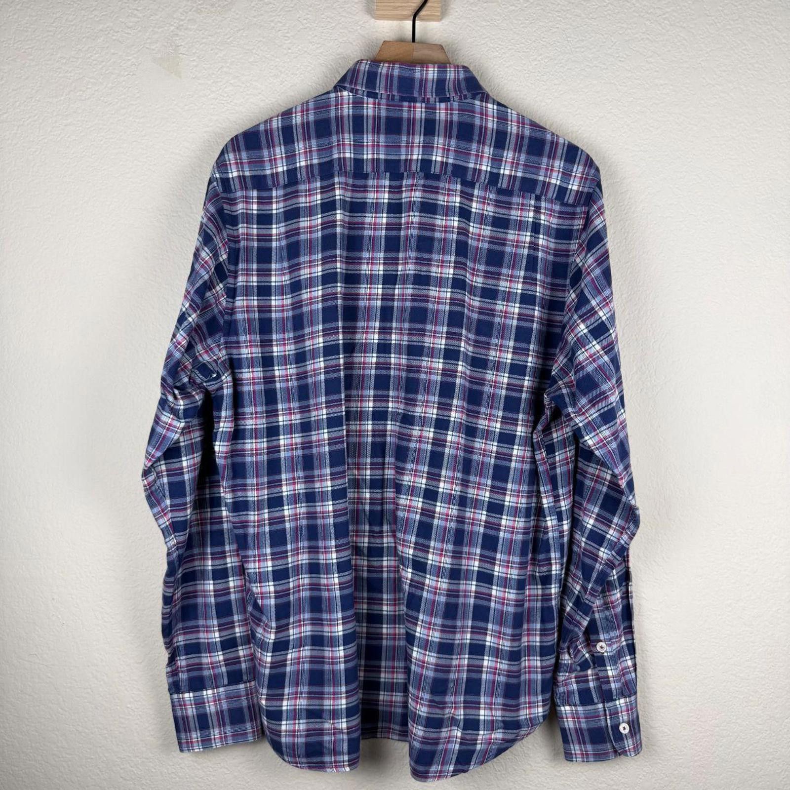 UNTUCKit UNTUCKit Shirt Men's XL Navy Pink Slim Fit Size US XL / EU 56 / 4 - 4 Thumbnail