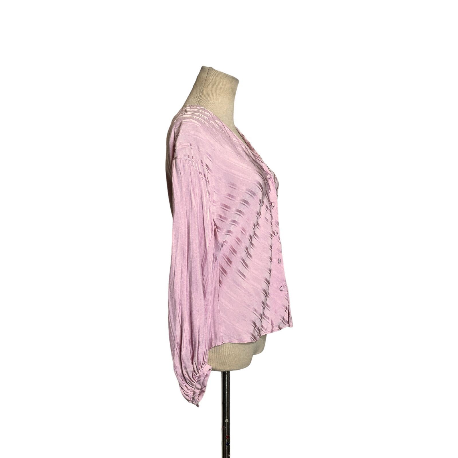 Joie Joie Pink Cadmar Satin Button Long Sleeves Blouse size XXS Size XXS / US 00 / IT 34 - 6 Thumbnail