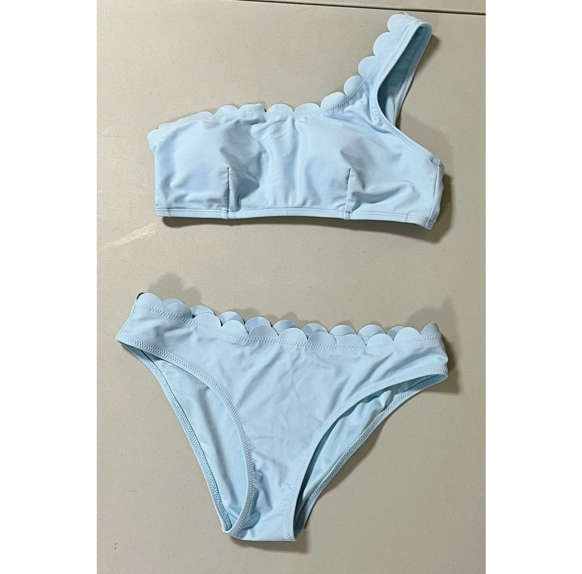 Other Baby Blue Scalloped Bikini Top and Bottoms Set Size M 🩵 Size M / US 6-8 / IT 42-44 - 3 Thumbnail