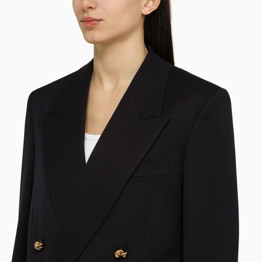 Bottega Veneta o1d2blof0824 Double-breasted Jacket in Navy Blue Size XS / US 0-2 / IT 36-38 - 4 Thumbnail