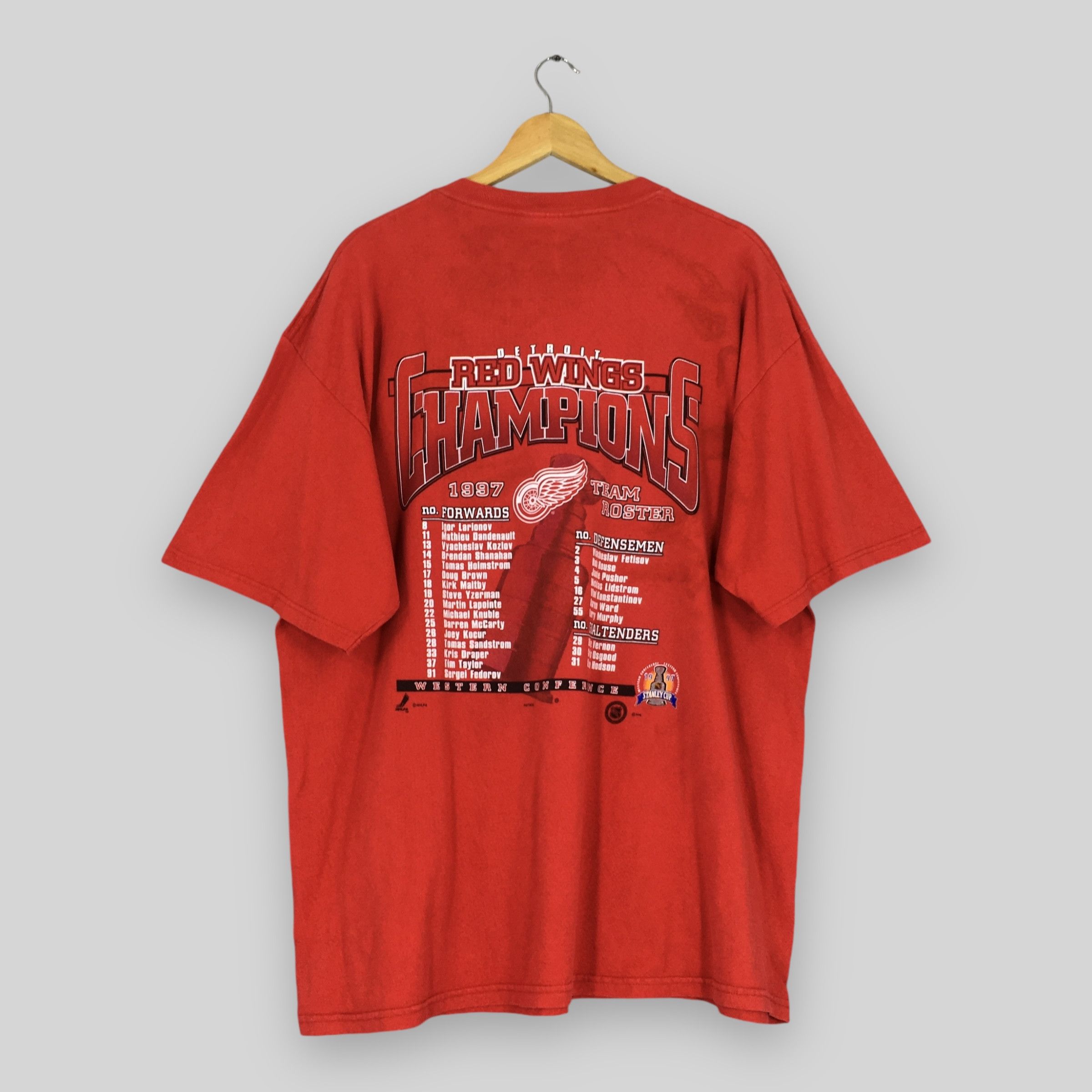 NHL Vintage 90s Detroit Red Wings NHL T Shirt XXLarge Size US XXL / EU 58 / 5 - 6 Thumbnail