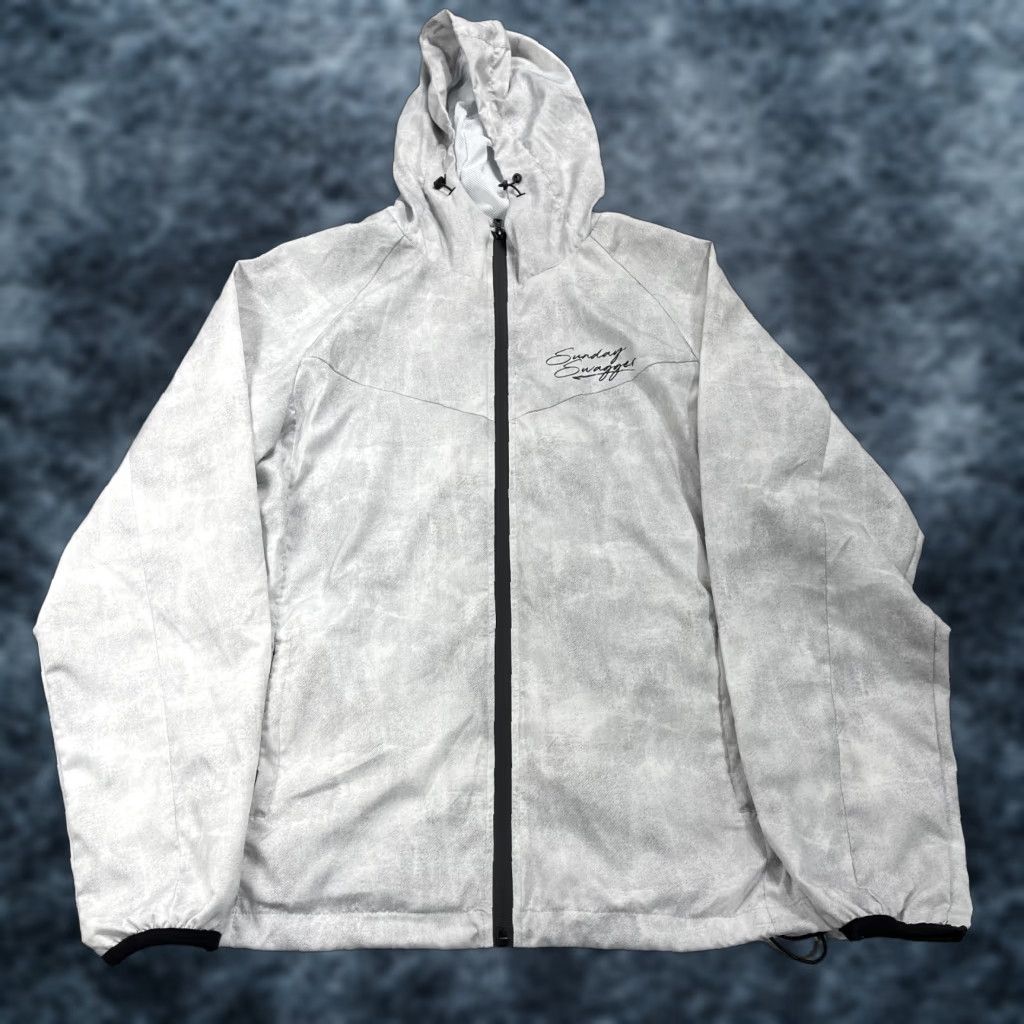 Vintage Sunday Swagger Golf Jacket Mens Small Gray Full Zip Hooded Windbreaker Abstract Shirt Size US S / EU 44-46 / 1 - 1 Thumbnail