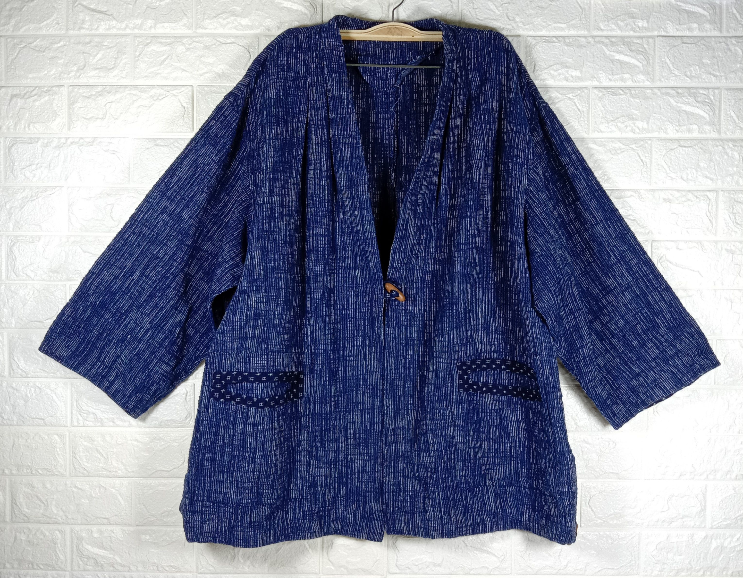 Japanese Brand Vintage Kapital Style Indigo Blue Denim Japanese Kimono Size US XL / EU 56 / 4 - 1 Thumbnail