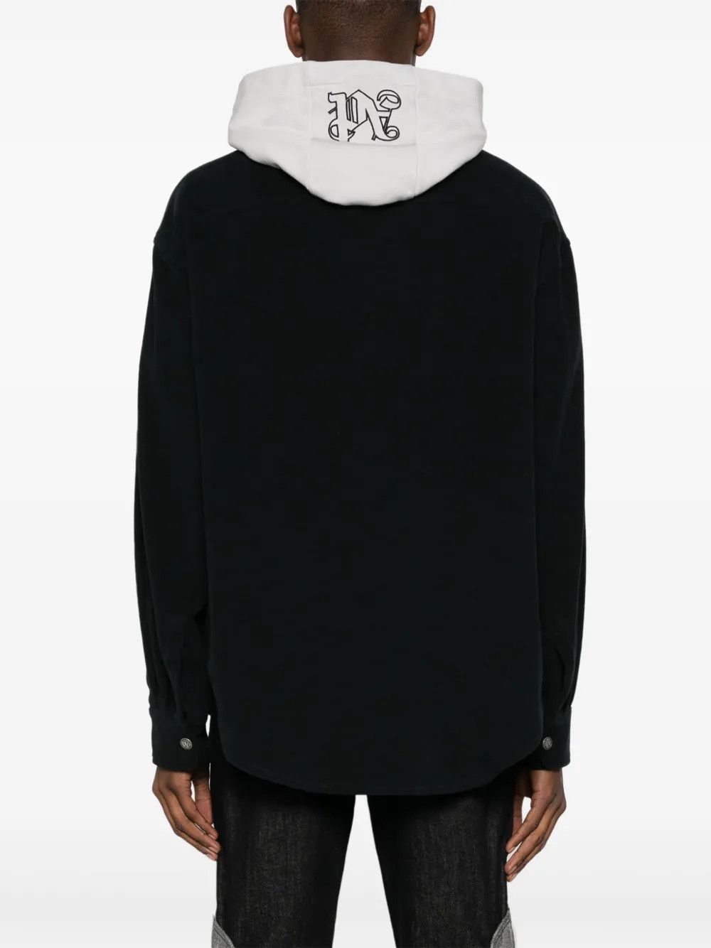 Palm Angels o1y0325 Hooded Oversized Shirt in Black Size US S / EU 44-46 / 1 - 4 Thumbnail