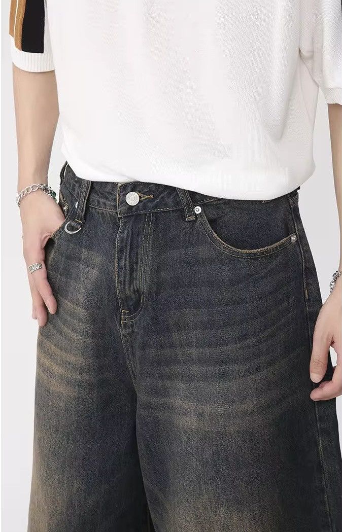 Japanese Brand Y2K Blue Short Wide Leg Jeans Unisex Size US 33 - 7 Thumbnail