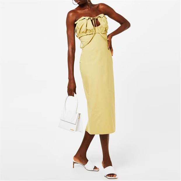 Jacquemus o1g2r1mq1024 Bikini Midi Dress in Light Yellow Size XS / US 0-2 / IT 36-38 - 4 Thumbnail