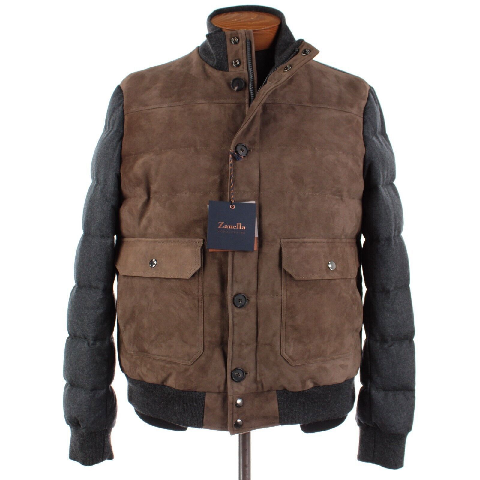 Zanella Zanella Jacket Size L US In Brown Wool & Suede Size US L / EU 52-54 / 3 - 1 Thumbnail