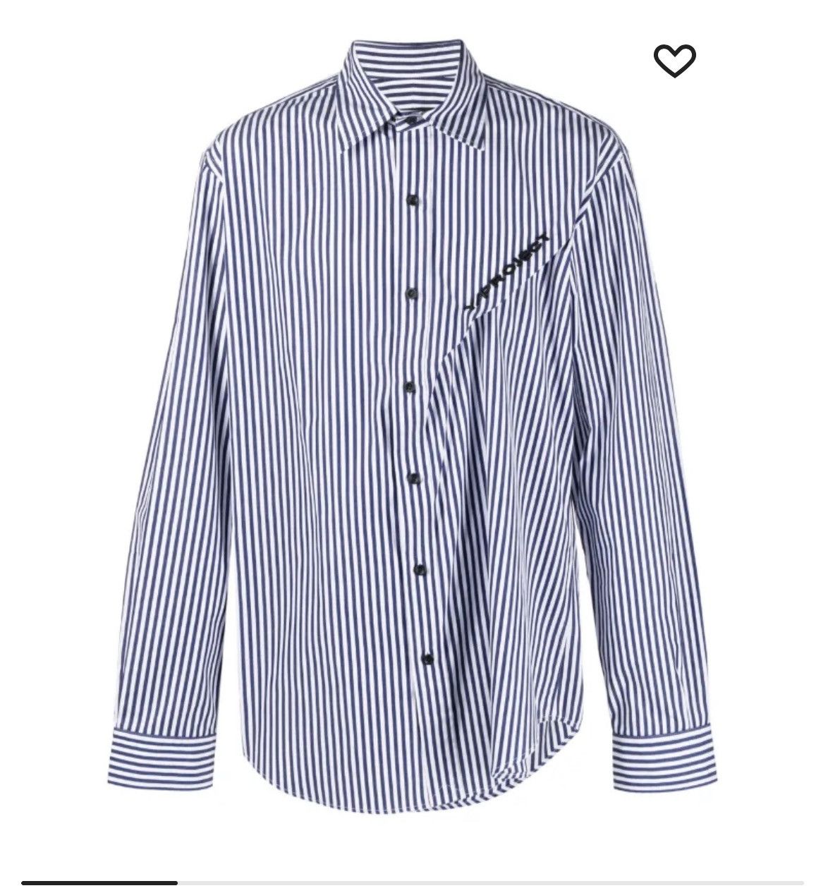 Y/Project Cinched Logo-Embroidered Striped Shirt Size US XL / EU 56 / 4 - 1 Thumbnail