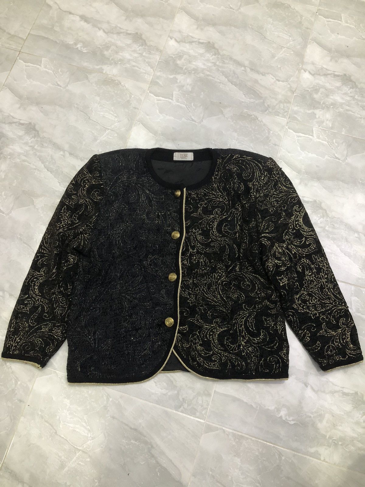 Japanese Brand LEBE Tokyo Style Vintage Embroidered Jacket Black Gold Size L / US 10 / IT 46 - 13 Thumbnail