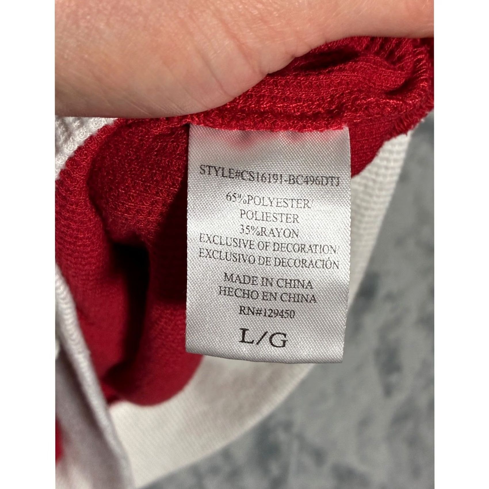 Vintage Apres Ski Thermal Sweatshirt Red White Waffle Knit Varsity Stripe Women's Large Size L / US 10 / IT 46 - 5 Thumbnail