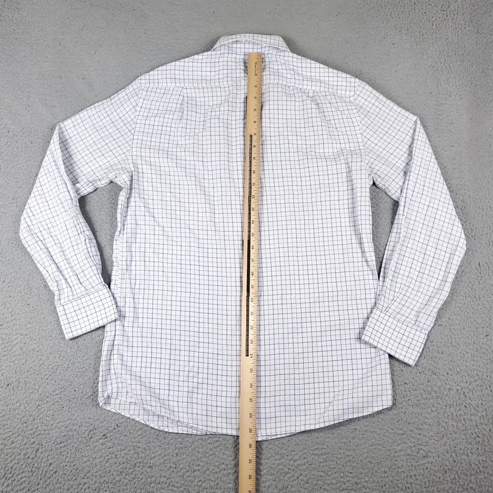 Tommy Hilfiger Tommy Hilfiger Shirt Mens 15.5 White Blue Check Dress Button Up Short Sleeve Size 40R - 5 Thumbnail