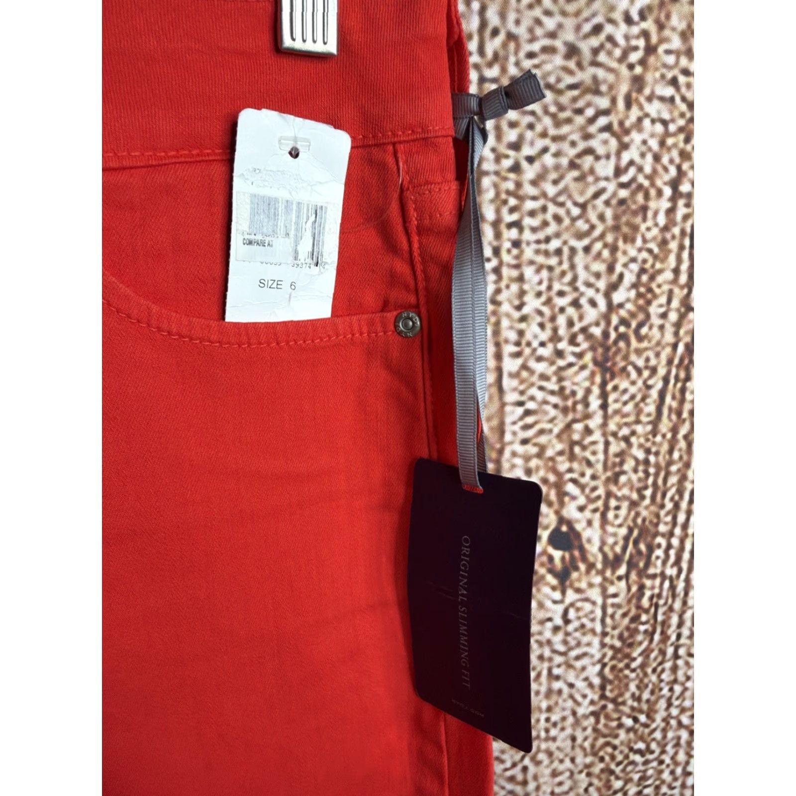 NYDJ NYDJ Pants Womens 6 Red Ankle Pockets Cotton Blend Skinny Classic Regular NWT Size 28" / US 6 / IT 42 - 2 Thumbnail