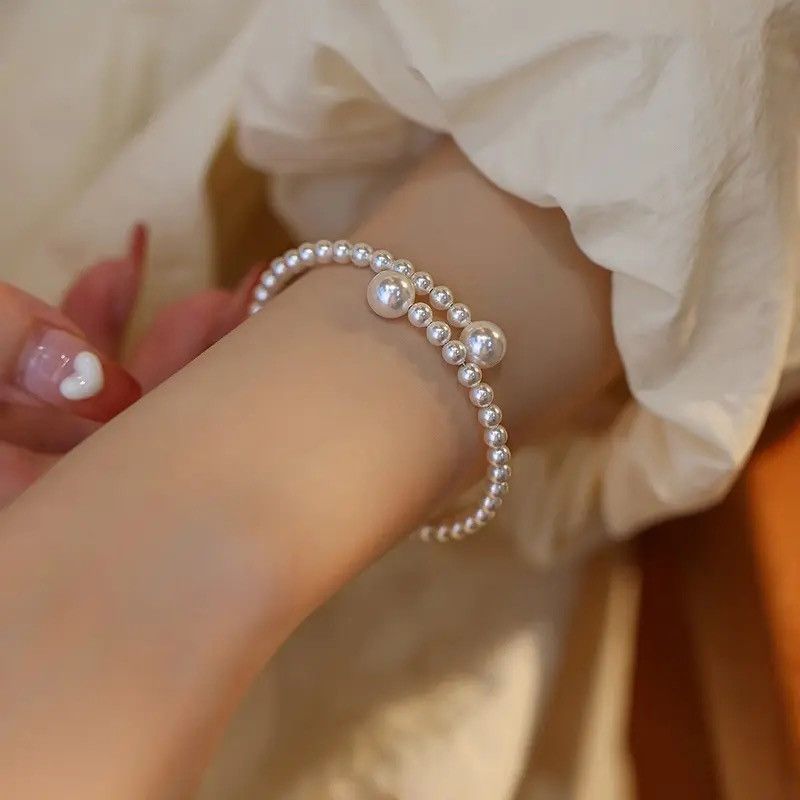 Other 1PC Imitation Pearl Bracelet Stretchable Size ONE SIZE - 4 Thumbnail