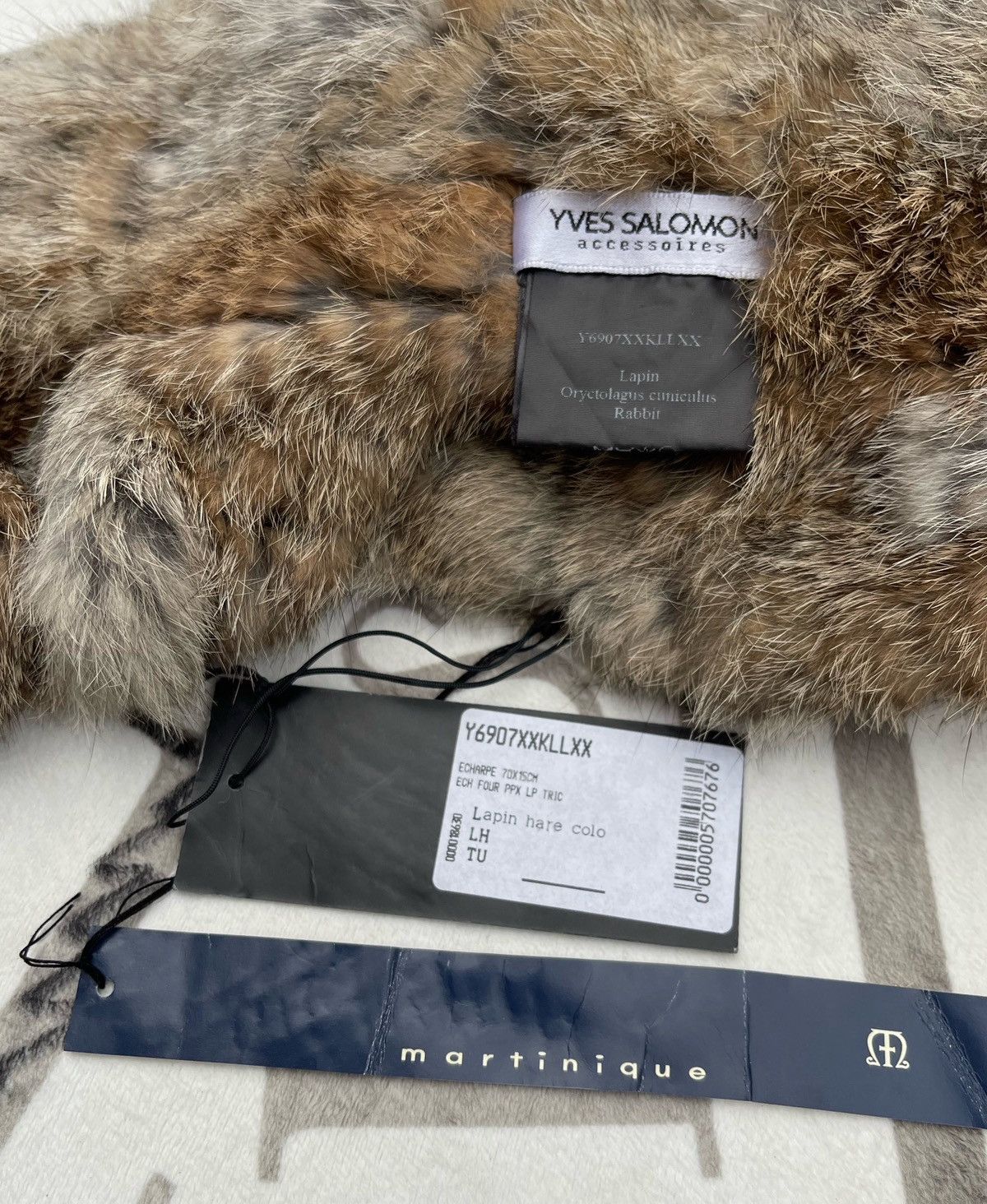 Yves Salomon 🔥 Yves Salomon Real Lapin Rabbit Fur Scarf Size ONE SIZE - 11 Thumbnail