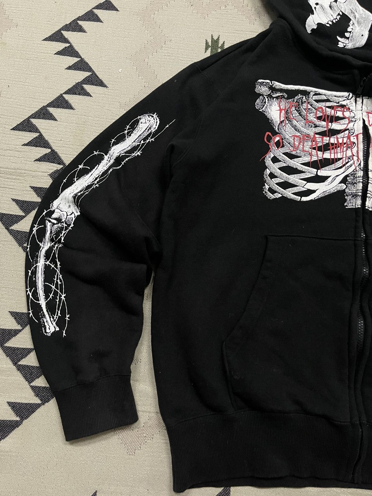 If Six Was Nine 00s IFSIXWASNINE STYLE BLACK GOTHIC SKELETON ZIP UP HOODIE Size US L / EU 52-54 / 3 - 3 Thumbnail